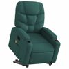 vidaXL Electric Stand up Massage Recliner Chair Dark Green Fabric