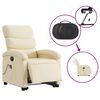 vidaXL Electric Stand up Massage Recliner Chair Cream Fabric
