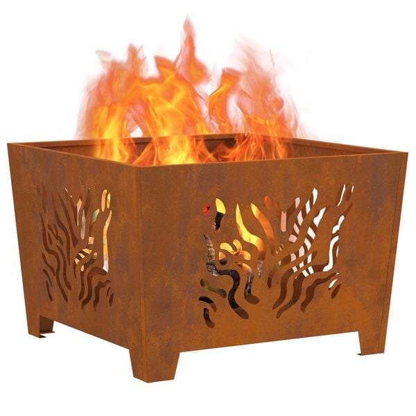 vidaXL Fire Pit Brown 60 x 60 x 40 cm Weathering steel