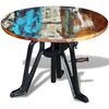vidaXL Side Table Solid Reclaimed Wood Cast Iron 60x(42-63) cm