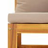 vidaXL Sectional Corner Sofas 2 pcs with Taupe Cushions Solid Wood Acacia