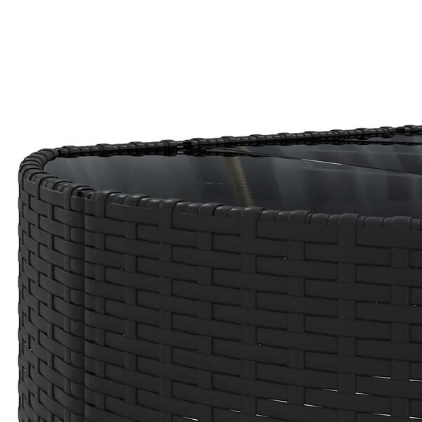 vidaXL 9 Piece Garden Sofa Set with Cushions Black Poly Rattan