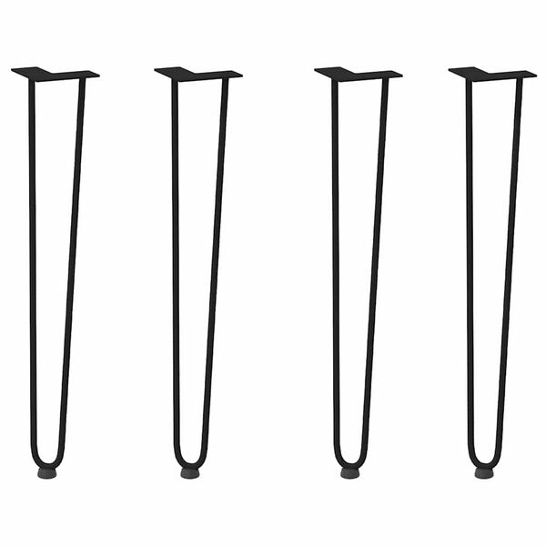 vidaXL hairpin legs for console tables for Console Table 4 pcs Black 72 cm Solid Steel