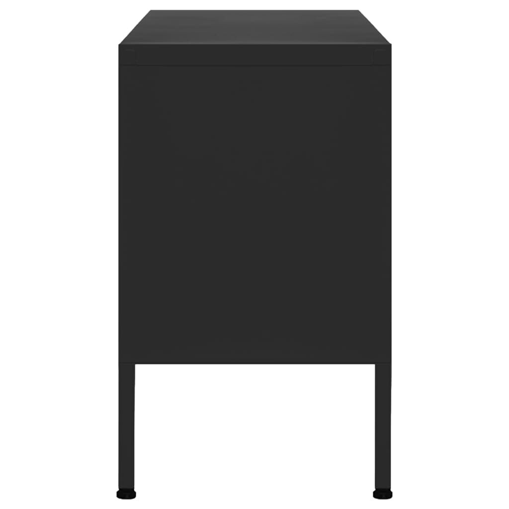 vidaXL TV Cabinet Black 105x35x50 cm Steel