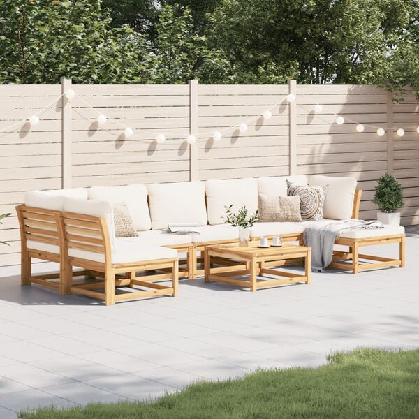 vidaXL 8 Piece Garden Lounge Set with Cushions Solid Wood Acacia