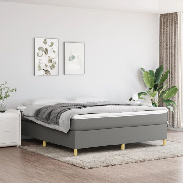 vidaXL Bed Frame without Mattress Dark Grey 183x213 cm Fabric