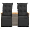 vidaXL Reclining Garden Sofa 2-Seater with Table Grey Poly Rattan