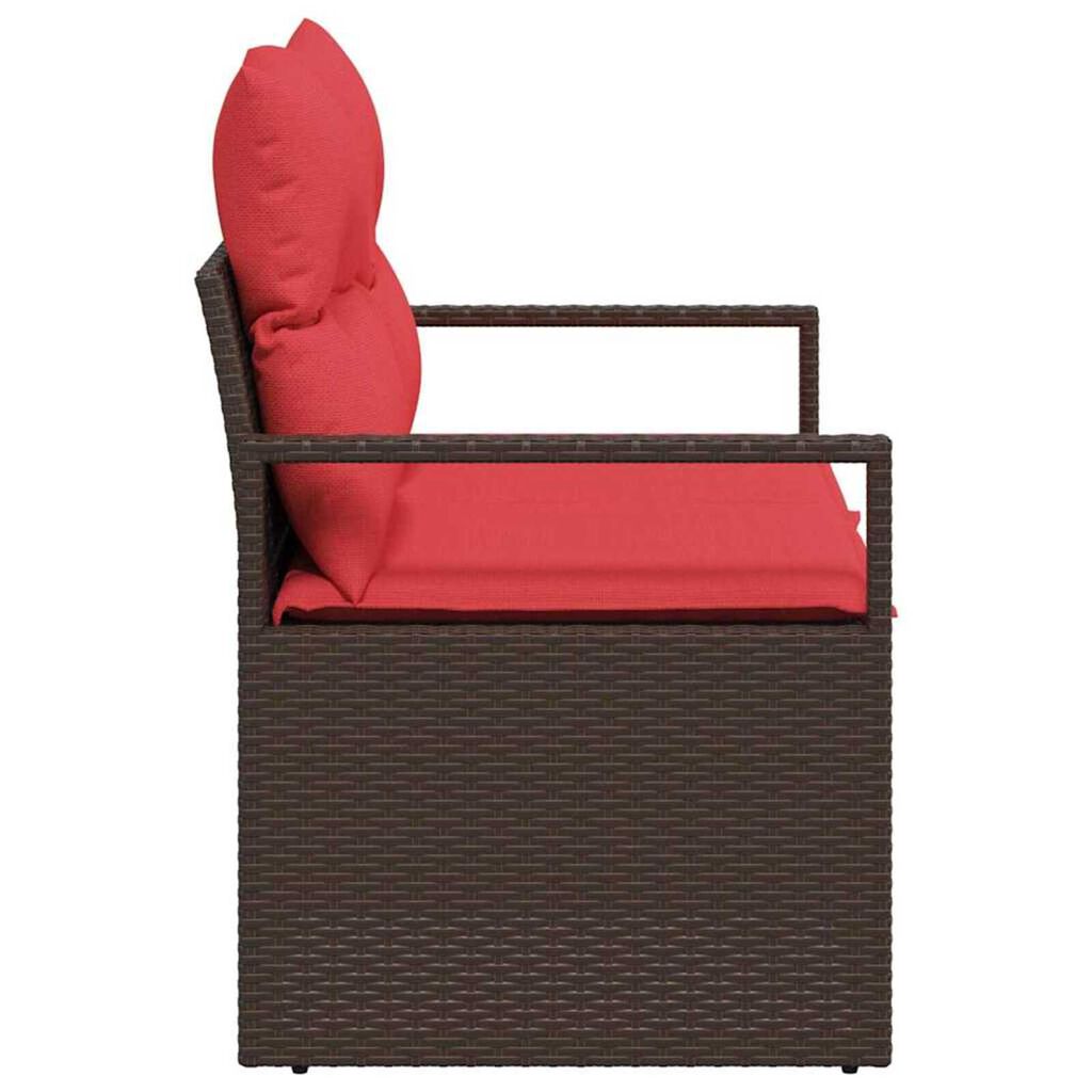 vidaXL Garden Sofa Brown 120 x 62 x 69cm Poly Rattan