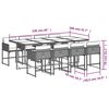 vidaXL 9 Piece Garden Dining Set with Cushions Grey Poly Rattan