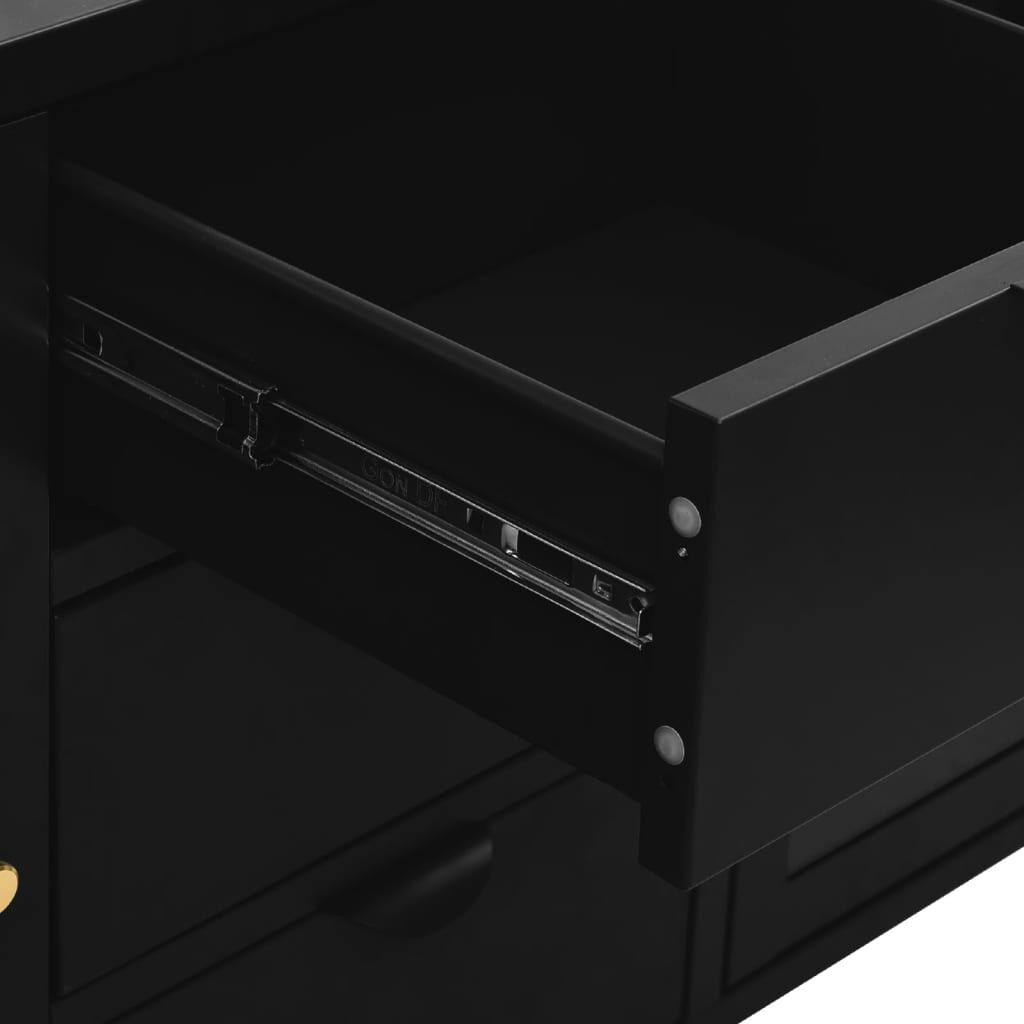vidaXL Sideboard Black 105x35x70 cm Steel and Tempered Glass