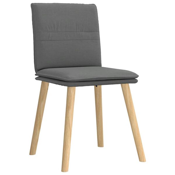 vidaXL Dining Chairs 4 pcs Dark Grey Fabric