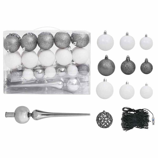 vidaXL Artificial Half Pre-lit Christmas Tree with Ball Set Green 150 cm