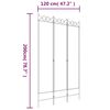 vidaXL 3-Panel Room Divider White 120x200 cm Fabric