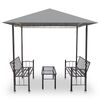 vidaXL Garden Pavilion with Table and Benches 2.5x1.5x2.4 m Anthracite