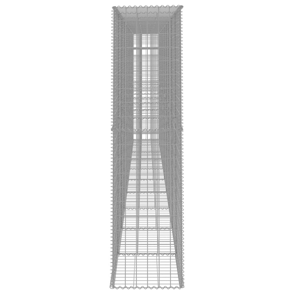 vidaXL Gabion Wall with Cover Galvanised Steel 600x50x200 cm