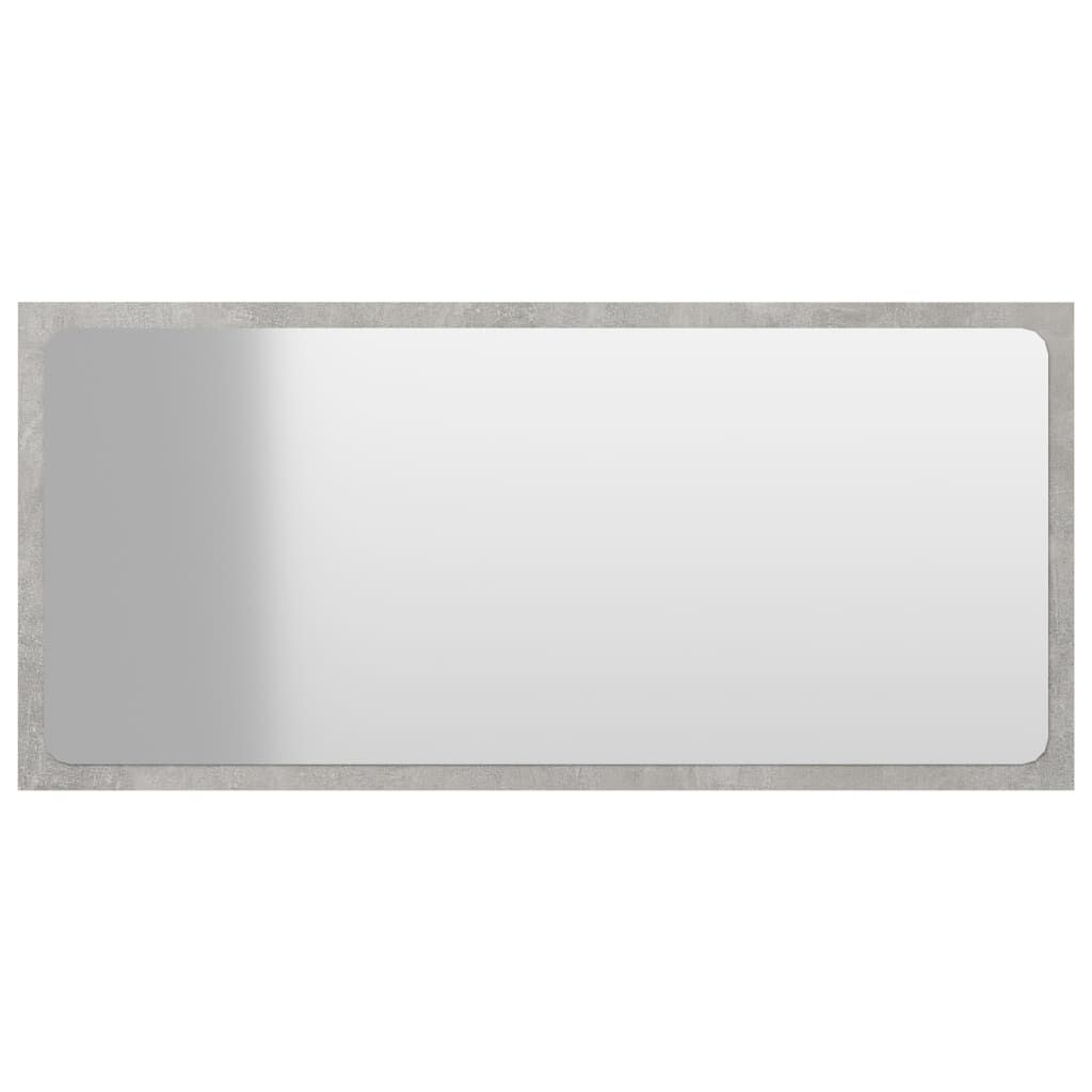 vidaXL Bathroom Mirror Concrete Grey 80x1.5x37 cm Engineered Wood