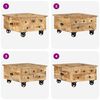 vidaXL Coffee Table Rough Mango Wood 70x70x40 cm