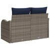 vidaXL Garden Sofa with Cushion Grey 121 x 62 x 69cm Poly Rattan