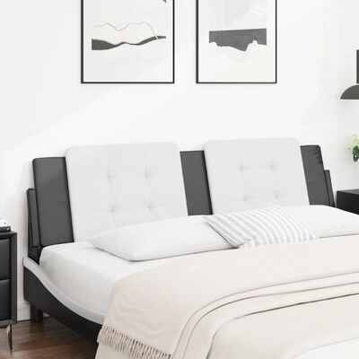 vidaXL Headboard Cushion White and Black 183 cm Faux Leather