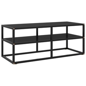 vidaXL TV Cabinet Black with Black Glass 100x40x40 cm