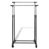 vidaXL Adjustable Clothes Rack 4 Castors 2 Hanging Rails