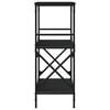 vidaXL Bookcase 3-Tier Black 59x35x90.5 cm Engineered Wood