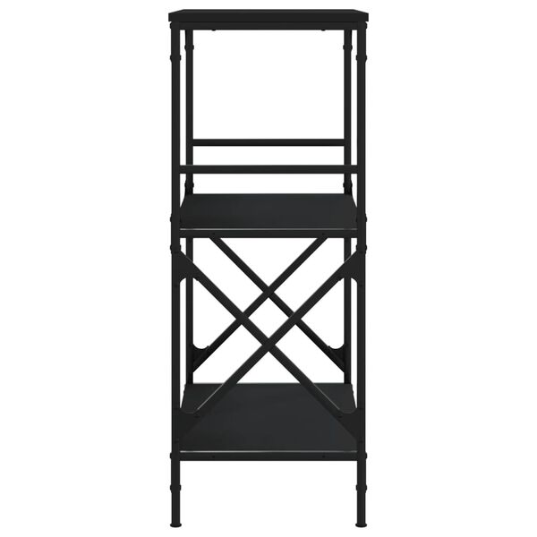 vidaXL Bookcase 3-Tier Black 59x35x90.5 cm Engineered Wood
