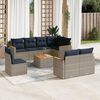 vidaXL 9 Piece Garden Sofa Set with Cushions Grey Poly Rattan