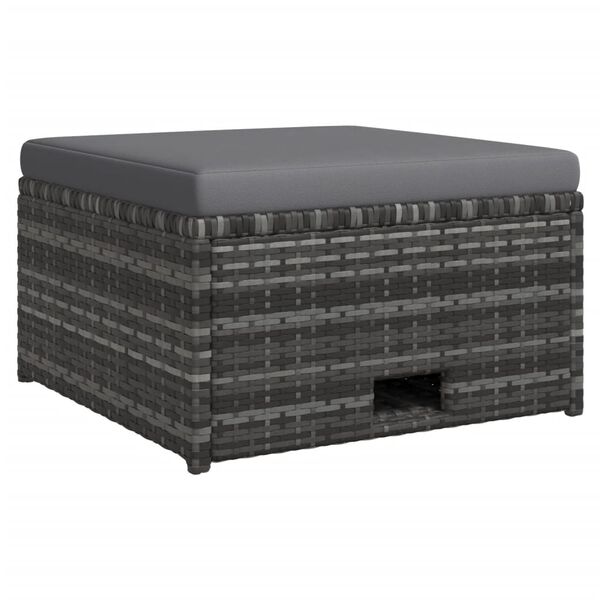vidaXL 4 Piece Garden Lounge Set with Cushions Poly Rattan Grey