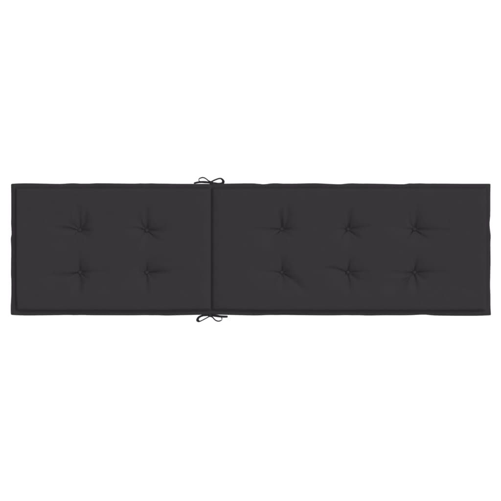 vidaXL Deck Chair Cushion Black (75+105)x50x4 cm