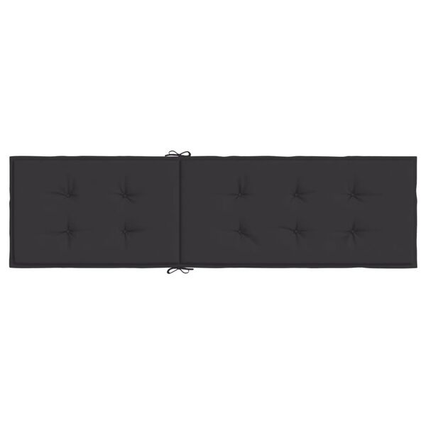 vidaXL Deck Chair Cushion Black (75+105)x50x4 cm