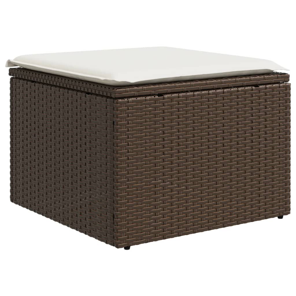 vidaXL 9 Piece Garden Sofa Set with Cushions Brown Poly Rattan