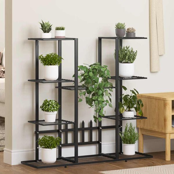 vidaXL Flower Stand 94.5x25x89 cm Black Iron