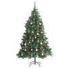 vidaXL Artificial Hinged Christmas Tree 300 LEDs & Ball Set 180 cm