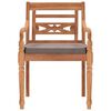 vidaXL Batavia Chairs 2 pcs with Dark Grey Cushions Solid Teak Wood