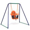 vidaXL 2-in-1 Single Swing and Toddler Swing Orange