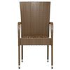 vidaXL 3 Piece Garden Dining Set Poly Rattan Brown