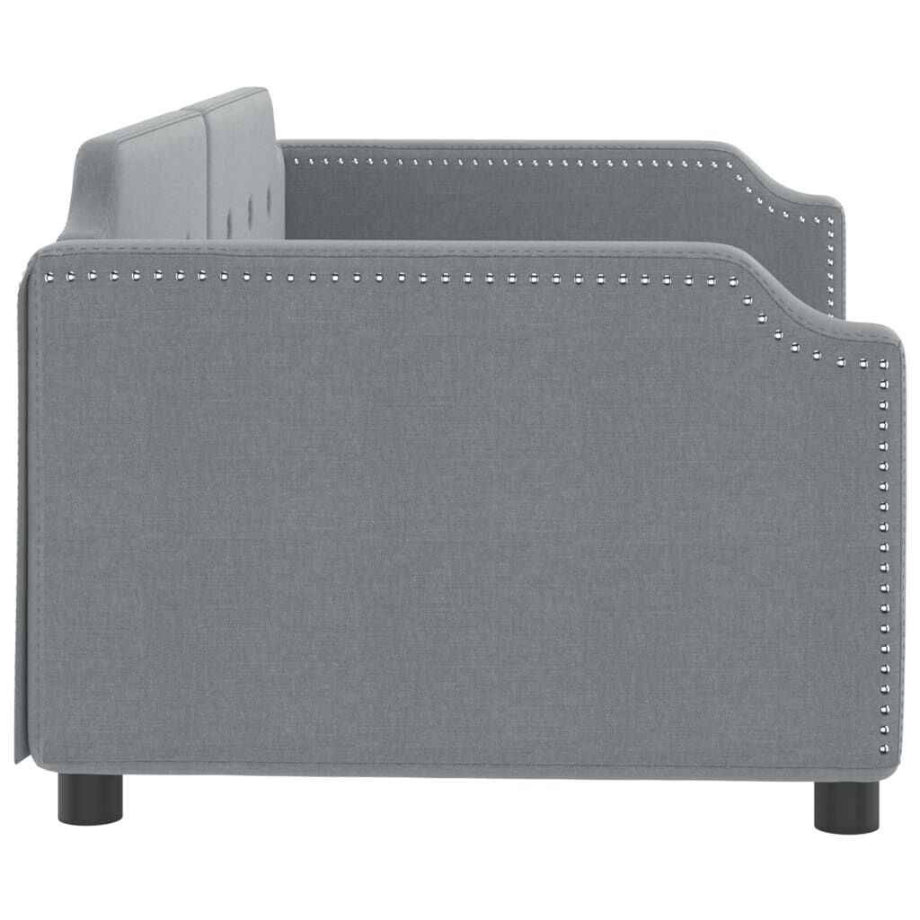 vidaXL Day Bed without Mattress Light Grey 100x190 cm Fabric