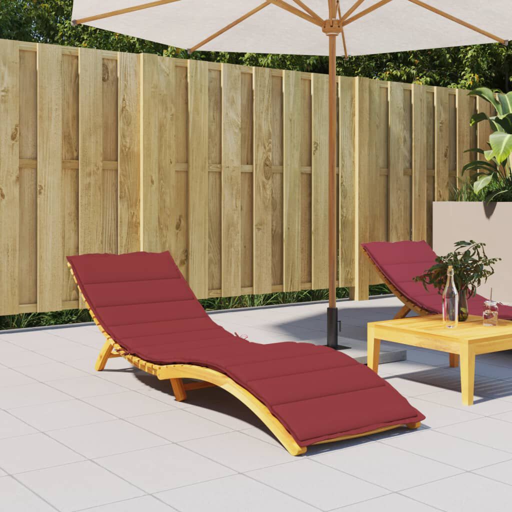 vidaXL Sun Lounger Cushion Wine Red 200x70x3cm Oxford Fabric