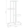 vidaXL 4-Floor Flower Stand 43x22x76 cm White Metal