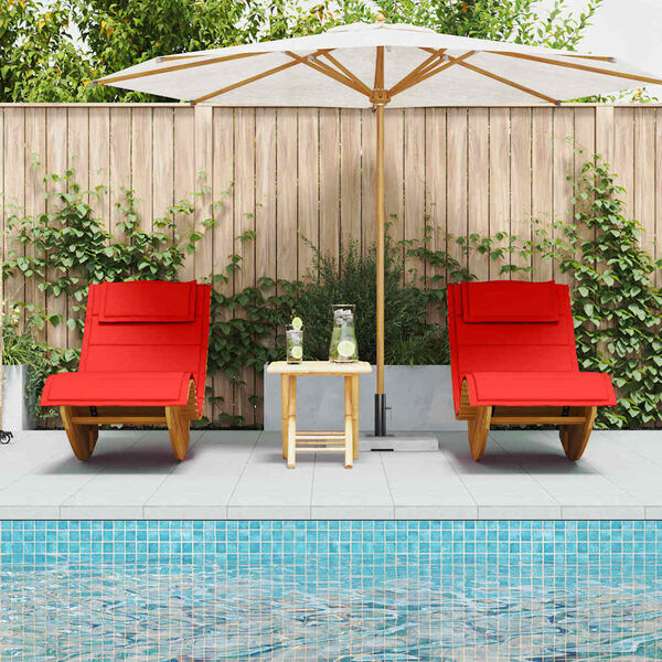 vidaXL Sun Lounger 2 pcs Brown 60 x 154 x 74cm Solid Acacia wood