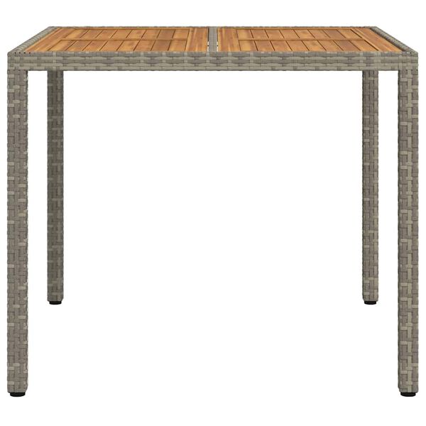 vidaXL Garden Table Grey 90 x 90 x 75 cm Poly Rattan