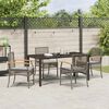 vidaXL Garden Dining Set 5 pcs Grey Poly Rattan