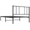 vidaXL Metal Bed Frame without Mattress with Headboard Black 100x190cm
