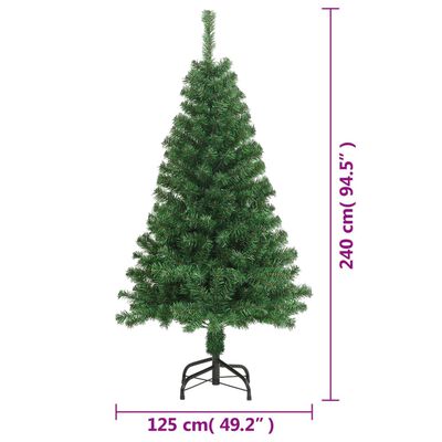 vidaXL Artificial Christmas Tree with Thick Branches Green 240 cm PVC