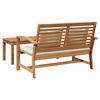 vidaXL Bench with Cushion 2 pcs Brown and Cream Solid Teak Wood