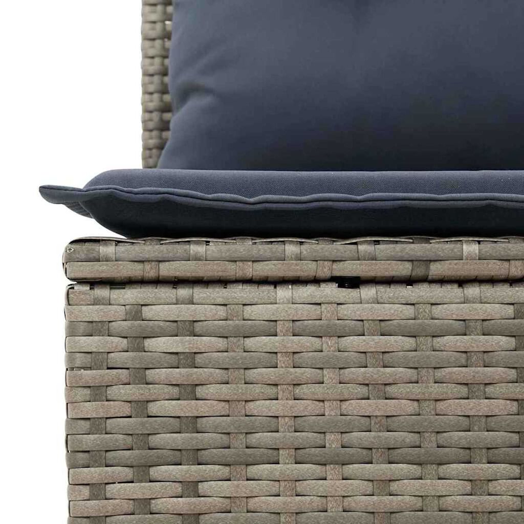vidaXL Garden Sofa Set 7 pcs Grey Poly rattan