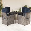 vidaXL 5 Piece Garden Dining Set with Cushions Grey Poly Rattan