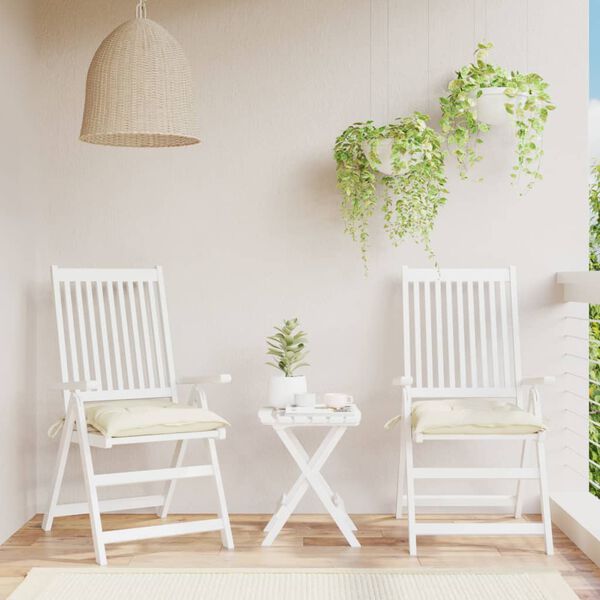 vidaXL Chair Cushions 2 pcs Cream White 50x50x7 cm Oxford Fabric