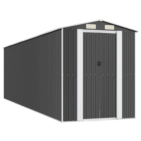 vidaXL Garden Shed Anthracite 192x689x223 cm Galvanised Steel